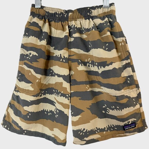 Patagonia Other - Patagonia Baggies Longs Hybrid Shorts Tan Tiger Camo Boy's Small Swim Gorpcore